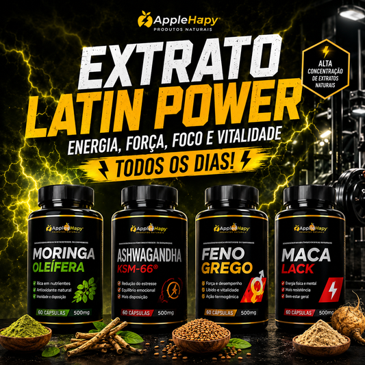 KIT TURBO:  Ashawganda + Feno + Maca+Moringa 480 CÁPSULAS 500MG