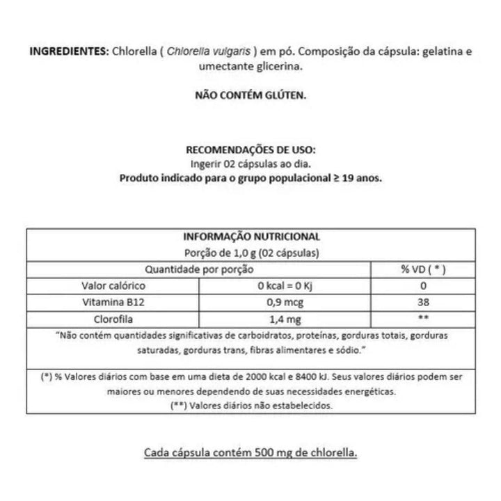 KIT 3 Chlorella 500mg 100 Cápsulas Denature - Clorela - Apple Hapy 