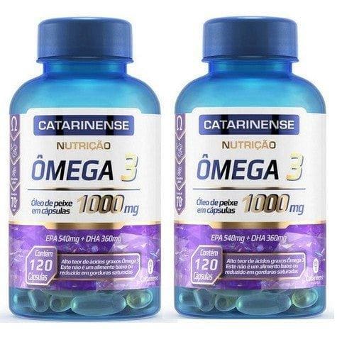 Kit 2x Ômega 3 1000mg - óleo de peixe catarinense 120 caps EPA 540mg + DHA 360mg Original Total Capsulas 240 unidades Original - Apple Hapy 
