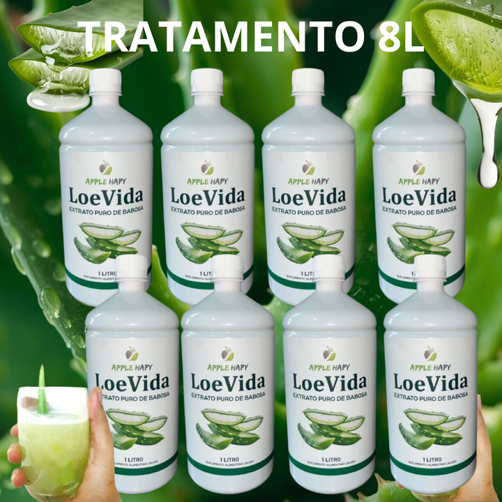 Kit econômico com 8 unidades do Suco de Babosa LoeVida. Pureza e qualidade em grande volume. Entrega para todo o Brasil.